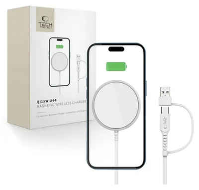 Obrázok produktu pre Tech-Protect Qi15W-A44 Magnetická bezdrôtová nabíjačka Magsafe biela
