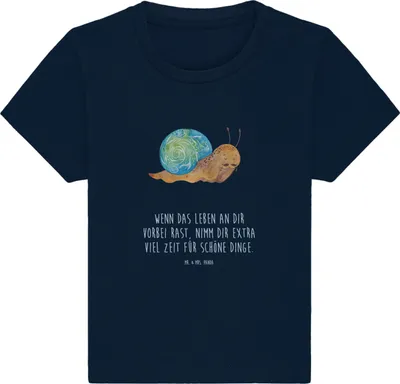 Produktbild von Mr. & Mrs. Panda Babyshirt Schnecke Sir 24. - 36. Monat - French Navy - Geschenk, Schnecken, Organic Baby T-Shirt, Lebenseinstellung, Weisheit, Lustige Sprüche,