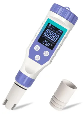 7-in-1 pH-Meter für Wasser, TDS, ORP, EC, Temperatur, Salzgehalt