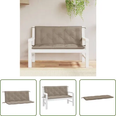 Produktbild von The Living Store Gartenbank-Auflagen 2 Stk. Taupe 120x50x7 cm Oxford-Gewebe