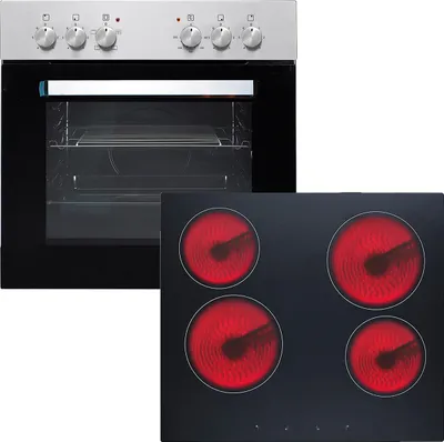 Produktbild von PKM Einbauherdset Backofen Glaskeramik Kochfeld Herdset BIC3 I-GK-IX-2 V2 - 59 L