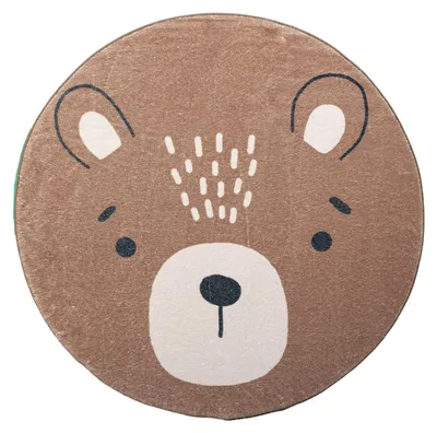 Zdjęcie produktu dla Dywan dziecięcy okrągły nadający się do prania - Sammy Bear Brązowy