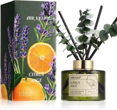 Zdjęcie produktu dla Geuroplossers 200 ml - Cytrusy i szałwia - Dyfuzor zapachowy z patyczkami - Do 90 dni intensywnego zapachu