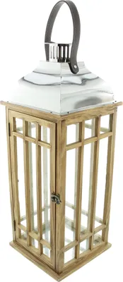 Obrázok produktu pre Veľká stojaca lampa Laterne Wood, svietidlo, lampáš, dekorácia do obývačky, stolná lampa