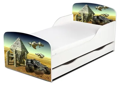 Produktbild von Bayagu Weißes Kinderbett 140x70cm mit Matratze Schublade und Lattenrost