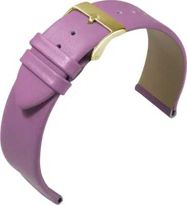 Produktbild von Eulit Nappa Fashion > Uhrenarmband Kalbsleder lila hautfreundlich , Stegbreite:18mm, Schließe:Gelbgolden