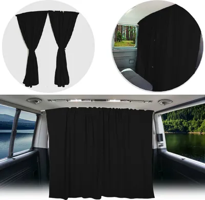 Produktbild von Abtrennung Fahrerhaus Gardine Vorhang für VW T5 T6 T6.1 California Multivan Caravelle Transporter ab  in Schwarz
