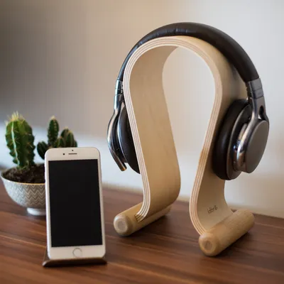 Produktbild von kalibri Kopfhörerhalter Kopfhörerständer Universal aus Holz - Kopfhörer Halter Gaming Headset Halterung - On Ear Headphone Stand - in Walnussholz