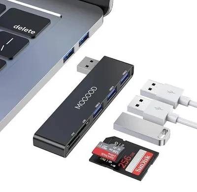 Zdjęcie produktu dla Hub USB 3.0 5 portów czytnik kart sd tf adapter koncentrator do komputera