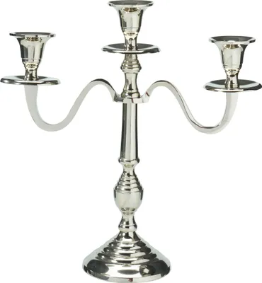 Imagen del producto de Soporte para velas de tres brazos, 30 cm – Plateado, H&L