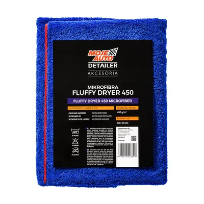 Zdjęcie produktu dla Mikrofibra Fluffy Dryer 450G M 60X90 Cm   Do Osuszania Karoserii   Moje Auto Detailer