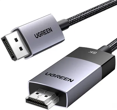 Produktbild von Ugreen Dp115 Displayport-Auf-Hdmi-Kabel, 8K 60Hz, 2M (Schwarz)