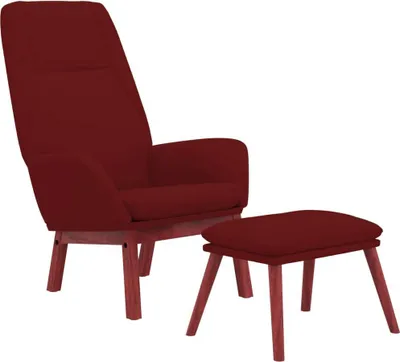 Produktbild von Relaxsessel mit Hocker Weinrot Stoff