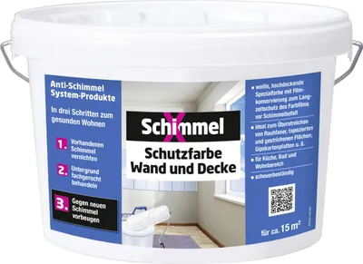 Produktbild von PUFAS SchimmelX Schutzfarbe Wand und Decke weiß 2,5L