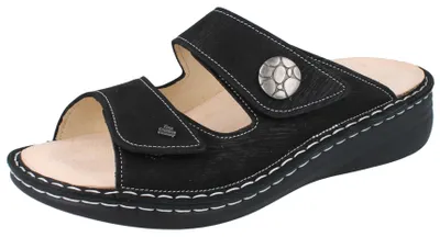 Produktbild von FINN COMFORT Mellow Moorea Damen Pantolette schwarz Nubukleder - Größe: 42