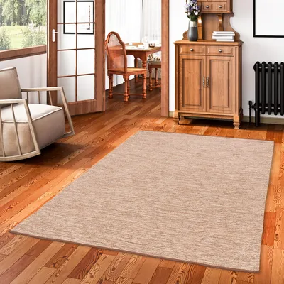 Produktbild von Baumwolle Natur Kelim Teppich Easy Beige Meliert, Größe:160x230 cm