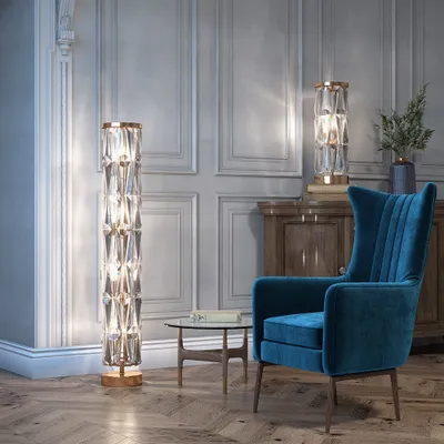 Productafbeelding van Kristallen vloerlamp, rond, Puntes Maytoni, model MOD043FL-08G