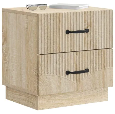 Image de vidaXL Table de chevet, lot de 2, chêne Sonoma, 43 x 34,5 x 44,5 cm, aggloméré
