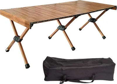 Produktbild von Klappbarer Campingtisch aus Aluminium mit Aufbewahrungstasche - 120 x 60 x 45