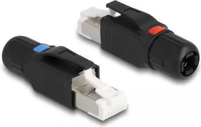 Produktbild von DeLOCK RJ45 Stecker feldkonfektionierbar Cat.6A, RJ45/LSA, Schwarz, Gerade, Cat6a, S/UTP (STP), 23/26