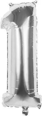 Produktbild von Boland Folienballonnummer '1' Silber 86 cm