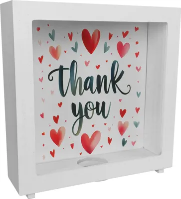 Produktbild von Thank you Spruch Rahmen Spardose aus Holz