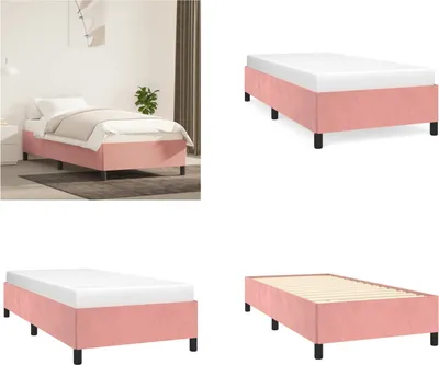 Produktbild von vidaXL Bettgestell Rosa 100x200 cm Samt - Bettgestell - Bettgestelle - Bettrahmen - Bett