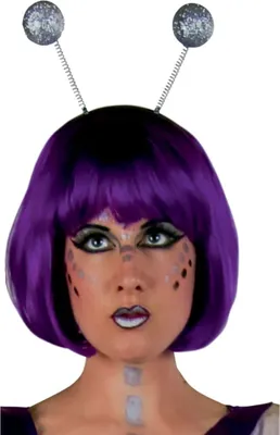 Alien Haarreif Glamour Space mit Antennen silber für Erwachsene Kostüm-Zubehör Karneval Fasching Mottoparty Accessoire
