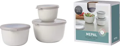 Produktbild von Mepal 2 Stück set cirqula rund 3-teilig (500+1000+2000) - nordic white 106231032500