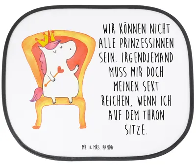 Produktbild von Mr. & Mrs. Panda Auto Sonnenschutz Einhorn Prinzessin - Weiß - Geschenk, Unicorn, für Autoscheiben, Scheibenschutz, Sonnenblende, Geburtstag, Monat, Geburtstagsgeschenk