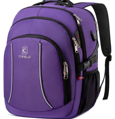 Immagine prodotto di Zaino per laptop da 17,3 pollici, capacità 45 litri, impermeabile, colore rosa/lilla