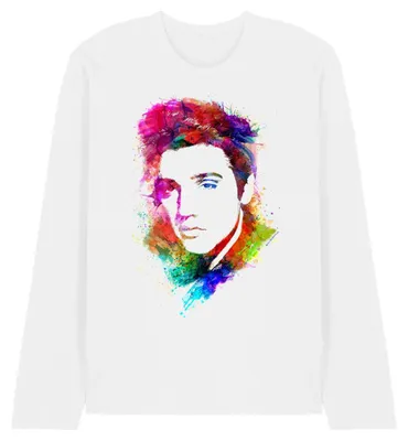 Image de T-shirt Elvis Presley - « King » pour homme/femme (unie), manches longues TV33270 (L) (blanc)