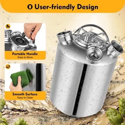 Imagen del producto de Recipiente de limpieza Bierlijn de 10 litros, acero inoxidable, duradero y con asa