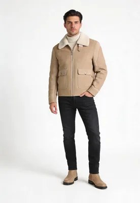 Produktbild von Lammfelljacke - GREGOR BEIGE - Größe: XXS