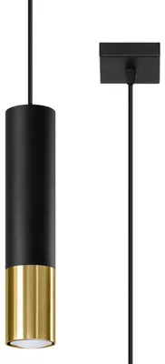 Obrázok produktu pre Závesné svietidlo LOOPEZ 1 čierna/zlatá 1xGU10 10W oceľ 100x8x8cm Sollux Lighting