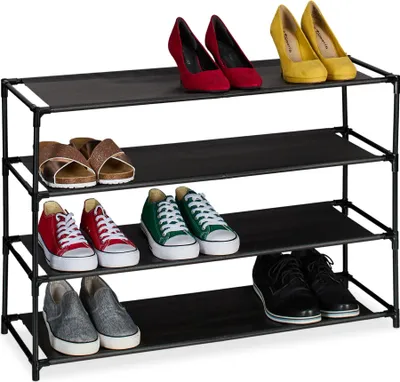 Image de Étagère à chaussures avec niveaux en tissu