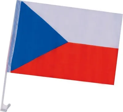 Obrázek produktu pro Vlajka na auto ČR - fanoušek ČR - 45 x 29 cm - 1 ks