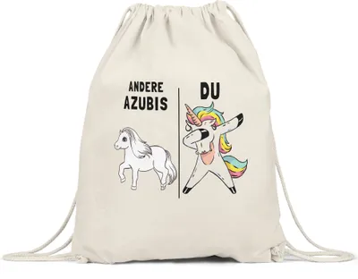 Produktbild von Andere Azubis Du Turnbeutel Gymsack  Pferd Einhorn Humor Lustig Unicorn Geschenk Apotheke