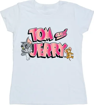 Produktbild von Tom And Jerry - "Gradient Logo" T-Shirt für Damen BI47850 (XL) (Weiß)