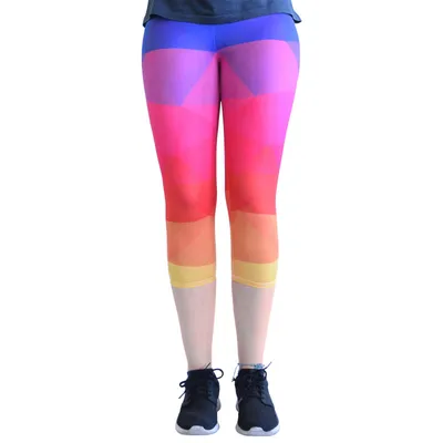 Produktbild von cosey - bedruckte bunte Capri-Leggins (Einheitsgröße) - Design Colorful Triangles