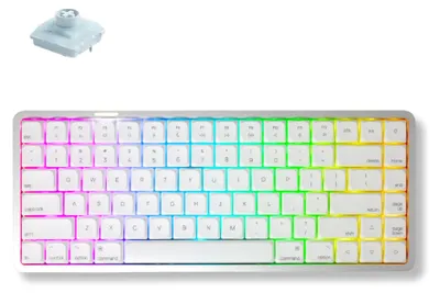 Image de Clavier mécanique sans fil Akko Air 01, profil bas, couleur blanche nuage, rétroéclairage RGB, disposition QWERTY américaine, commutateurs Kailh Winter Mini