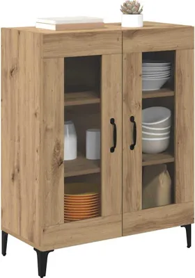 Zdjęcie produktu dla vidaXL Kredens dębowy Artisan 69,5 x 34 x 90 cm drewno kompozytowe i żelazo