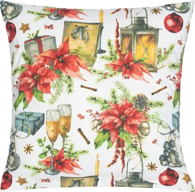 Produktbild von Baumwollüberwurf - Weihnachten - 40x40 cm - Rot,Grün,Weiß