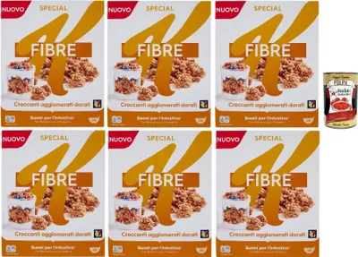 Produktbild von Special K Cereals, Müsli mit Kleie- und Karamellgeschmack, Vollkorn Weizen und Gerste mit Vitaminen und Mineralstoffen, Frühstückscerealien, 6x 360 g + Italian Gourmet polpa 400g