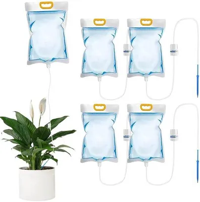 Produktbild von Unyqoos® Automatisches Pflanzen-Bewässerungssystem – 3,5 L Bewässerungsbeutel mit verstellbarem Tropfventil, sanfte Tropfbewässerung für Innen & Außen
