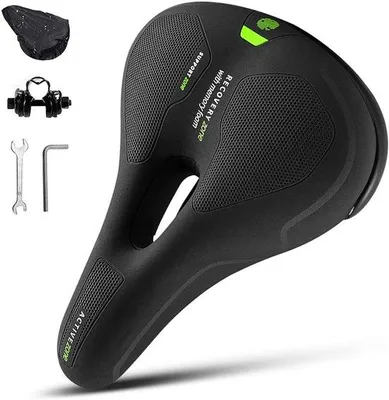 Productafbeelding van Famanu fietszadel: comfortabel, ergonomisch - geschikt voor trekking- en mountainbikes, waterdicht met reflector