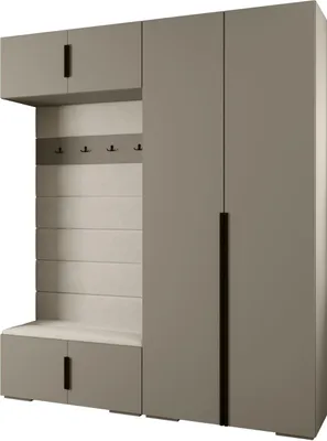 Produktbild von MEBLE KRYSPOL Inova 1 Möbelset Garderobe, 236,7x200x47cm - Kaschmir, Manila 02, Schwarz