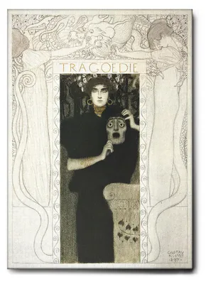 Immagine prodotto di Giallobus - Tragedia - Gustav Klimt - 100L x 140l cm - Quadro - Tela Canvas Telaio Standard