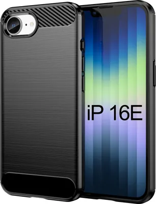 Produktbild von Carbon Hülle für iPhone 16E Handyhülle Backcover TPU Silikon Bumper