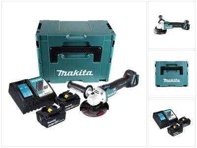 Zdjęcie produktu dla Makita DGA 504 RGJ akumulatorowa szlifierka kątowa 18 V 125 mm bezszczotkowa + 2x akumulator 6,0 Ah + ładowarka + Makpac